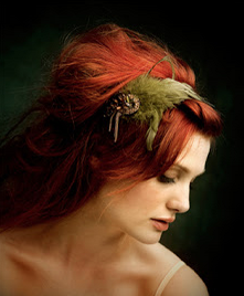 Bando green feather headpiece