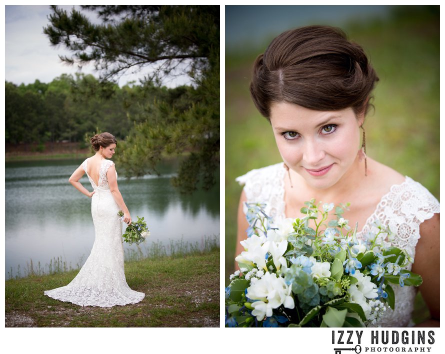 Lace wedding dress DIY bouquet photo