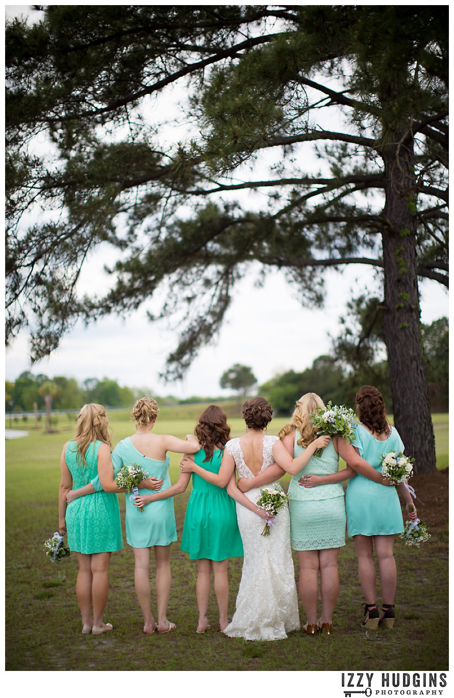 Mismatched bridesmaids dresses DIY wedding photo