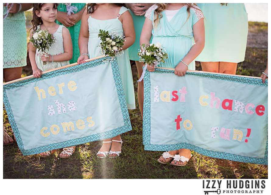 DIY Flower girl banners Savannah wedding photo