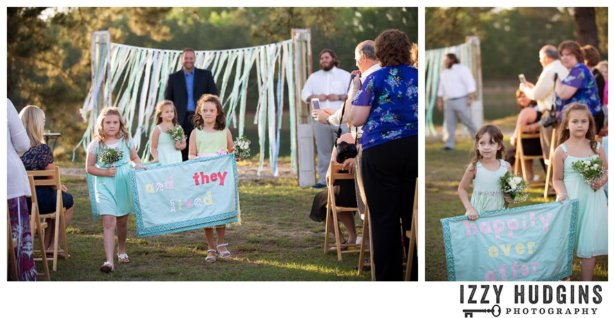 DIY flower girl banner Savannah wedding photo