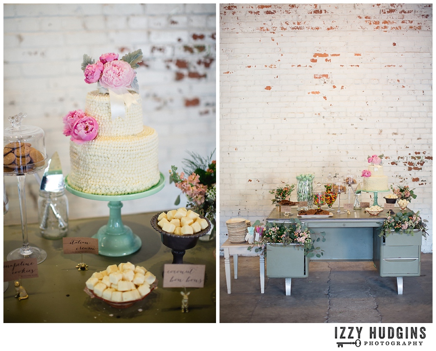 DIY dessert table desk peony Eco Savannah wedding photo