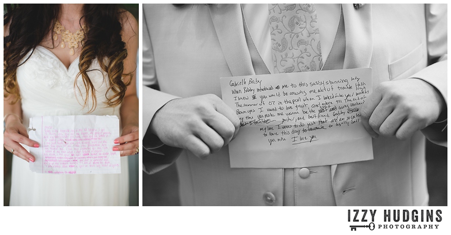handwritten vows DIY wedding photo