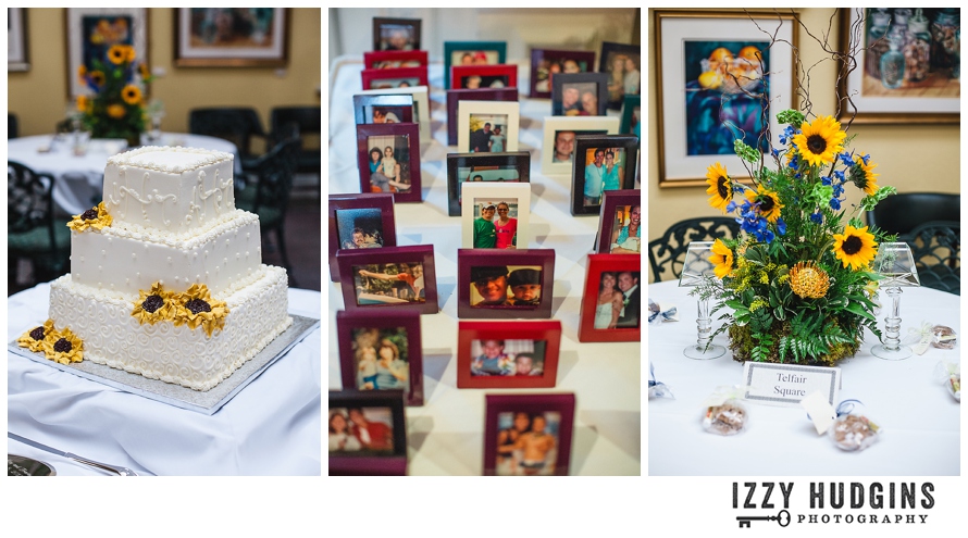 Sunflower wedding centerpiece cake photo