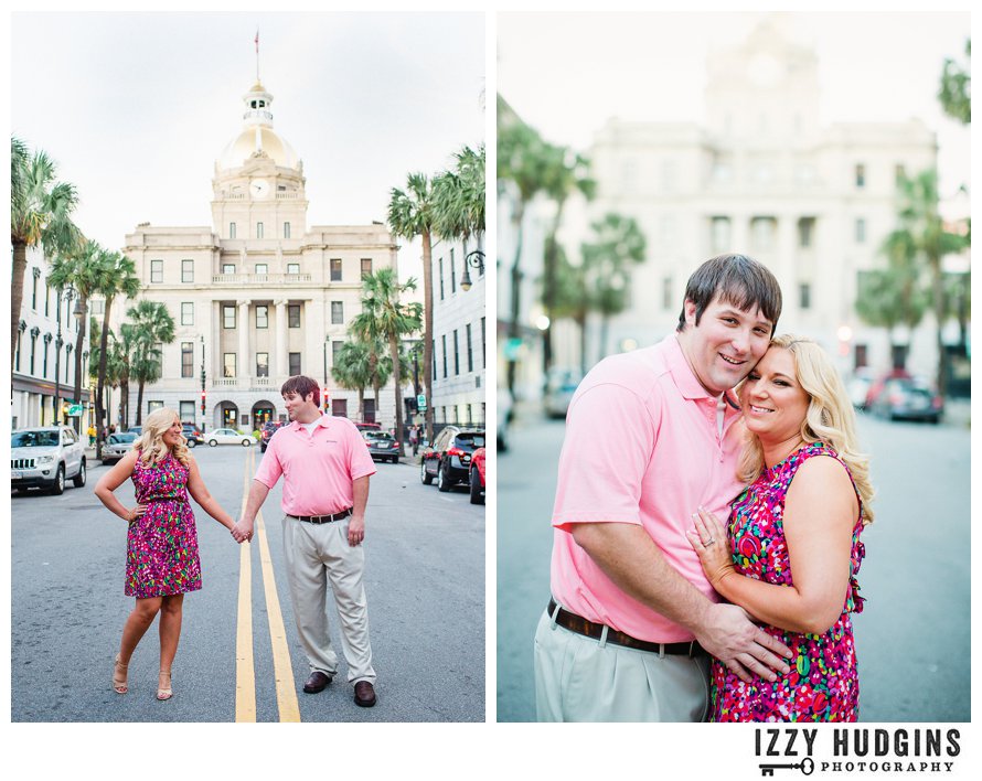 Savannah wedding photographer - downtown Savannah engagement session