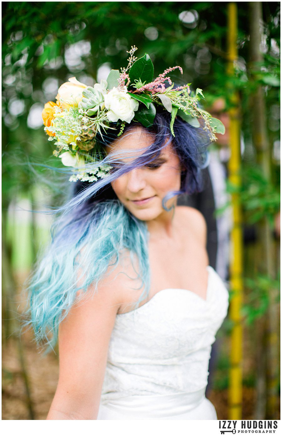 Bohemian Hipster Garden Wedding Inspiration Blue Hair Bride Savannah Atlanta Photographer