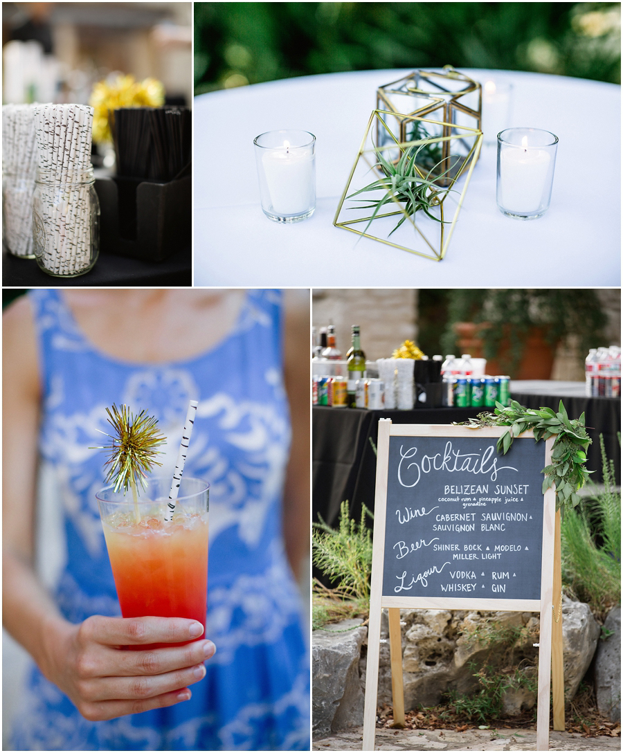 Gold Sparkly DIY Ladybird Johnson Wildflower Center Austin Destination Wedding Photographer