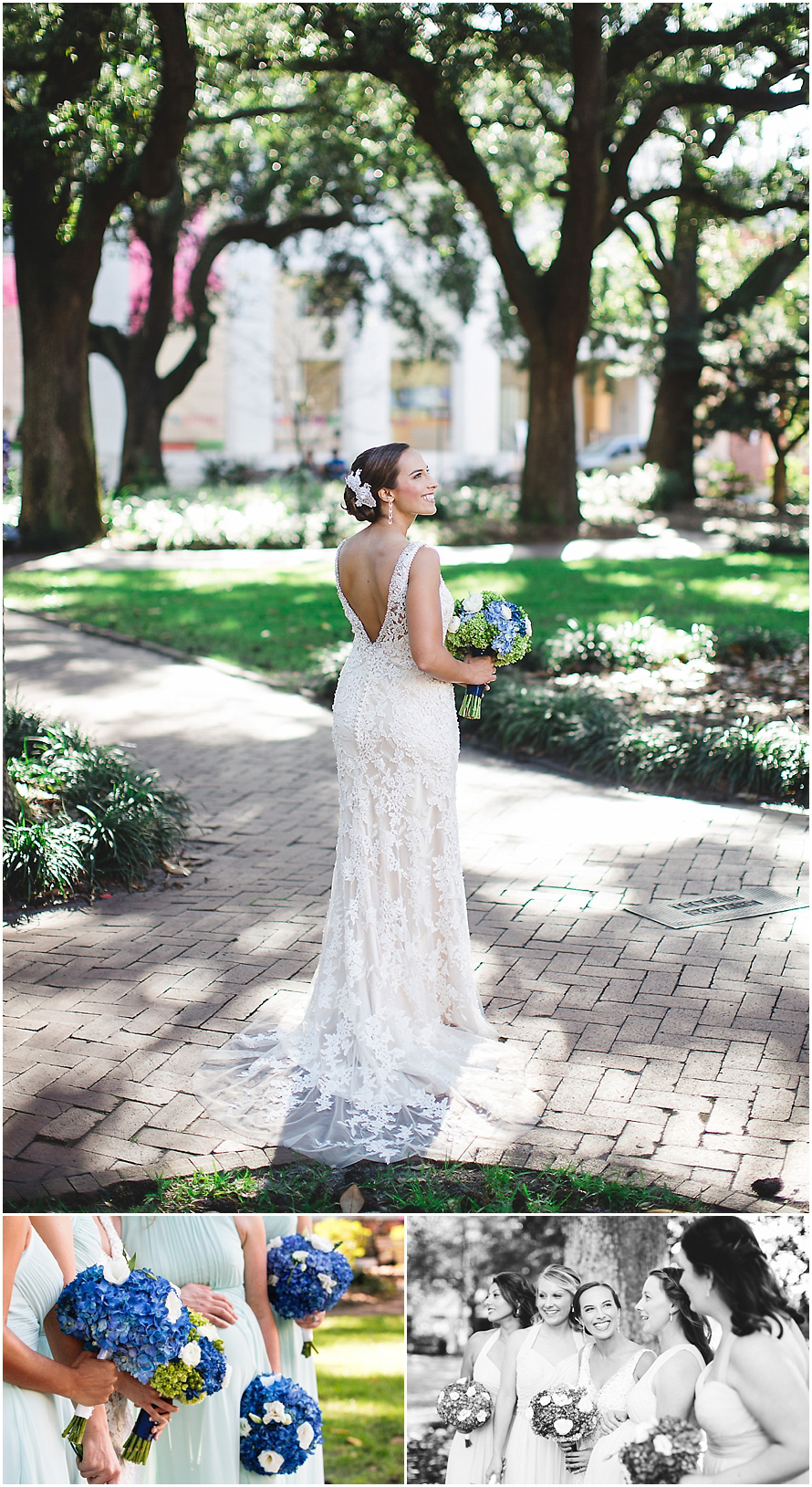 Lace wedding dress - bride - Elegant Southern Navy Blue Wedding - Savannah Station