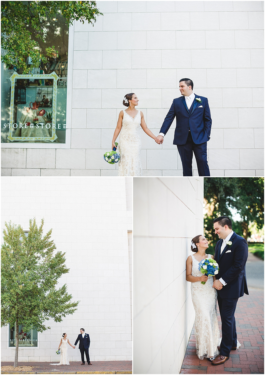 bride and groom - Elegant Southern Navy Blue Wedding - Savannah Station