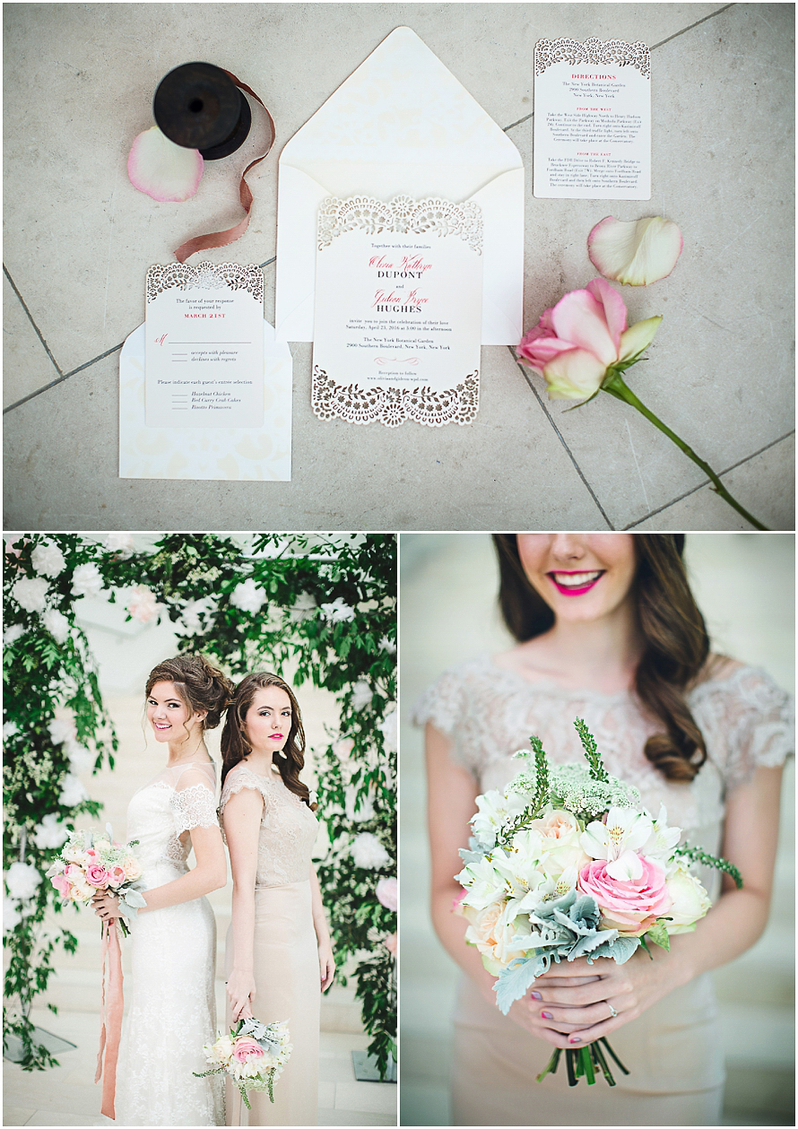 Lasercut lace pastel pink blush romantic wedding inspiration