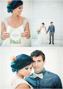 Blue Hair Bride Watercolor Wedding Inspiration The Jepson Center Savannah