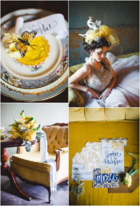 blue and yellow wedding