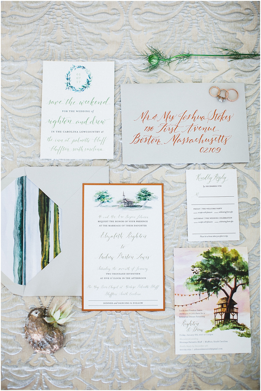 palmetto bluff wedding - lowcountry wedding invitation - sea island wedding photographer