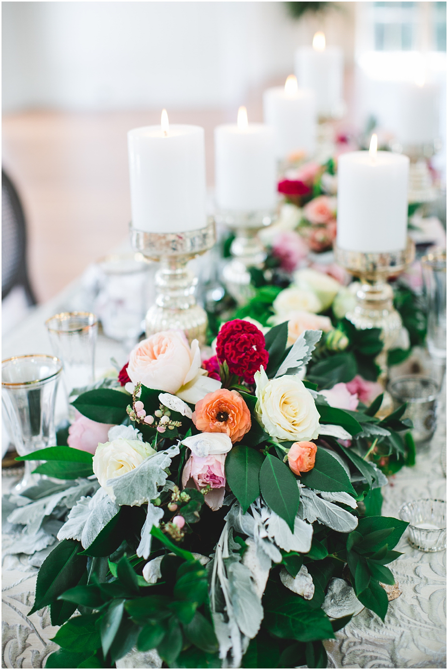 palmetto bluff wedding - floral table runner - sea island wedding photographer
