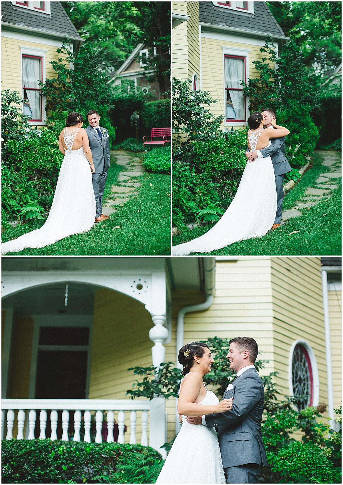 trolley barn wedding - Atlanta wedding photographer - first look