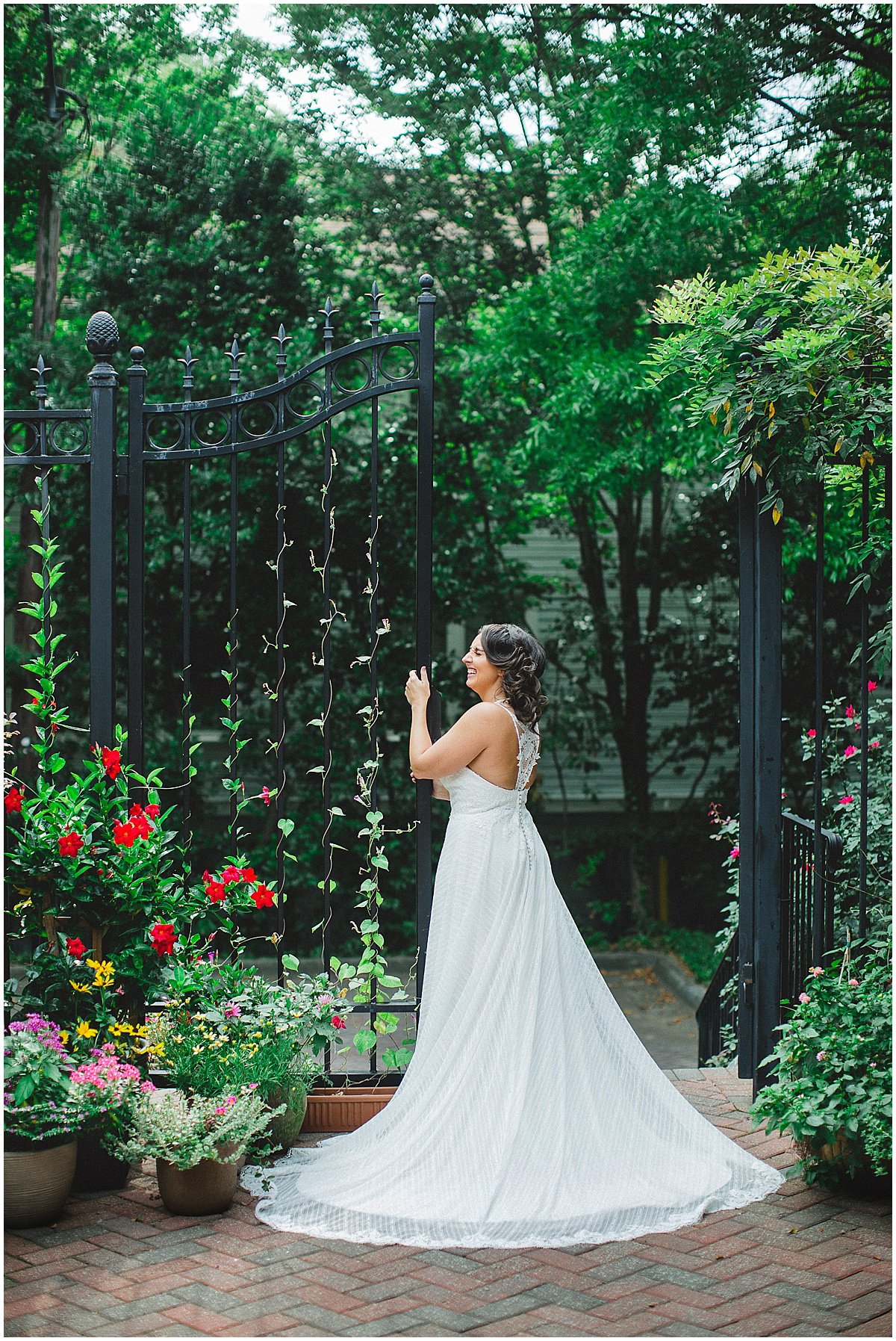 trolley barn wedding - Atlanta wedding photographer - bride poses