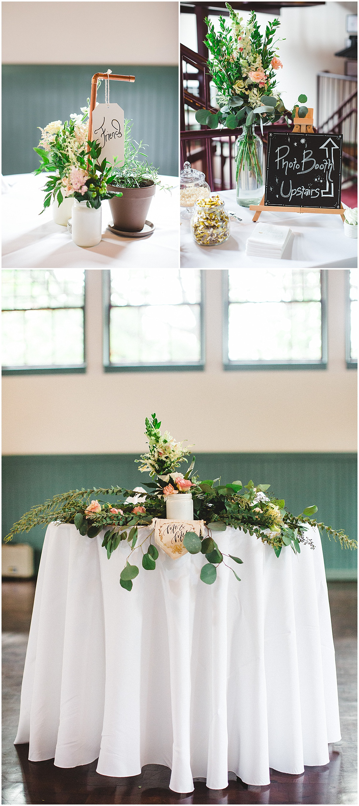 trolley barn wedding - Atlanta wedding photographer - sweetheart table