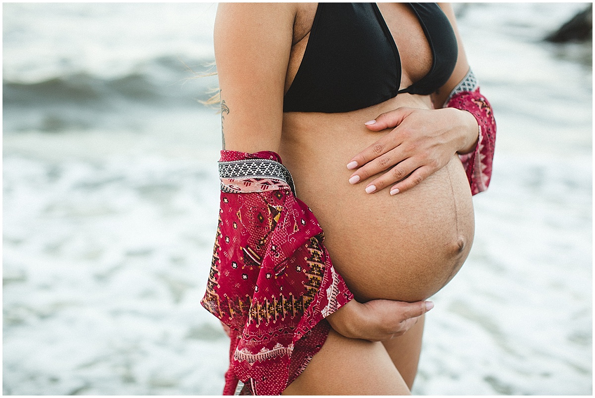 Beach Maternity Session - Driftwood Beach - Savannah Maternity Photographer