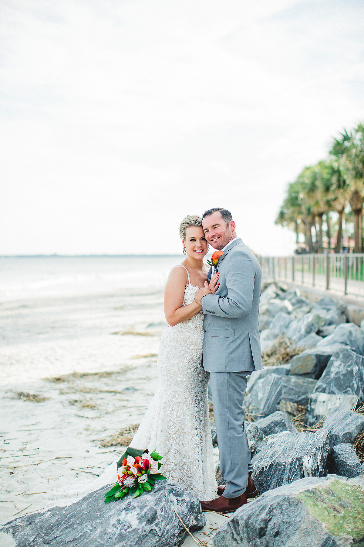 Megan and Justin St. Simons Island Wedding | Tropical Wedding | Izzy Hudgins Photography