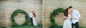 Tybee Island Engagement Session – Savannah Wedding Photographer – Floral Wreath installation - Izzy Hudgins Photography