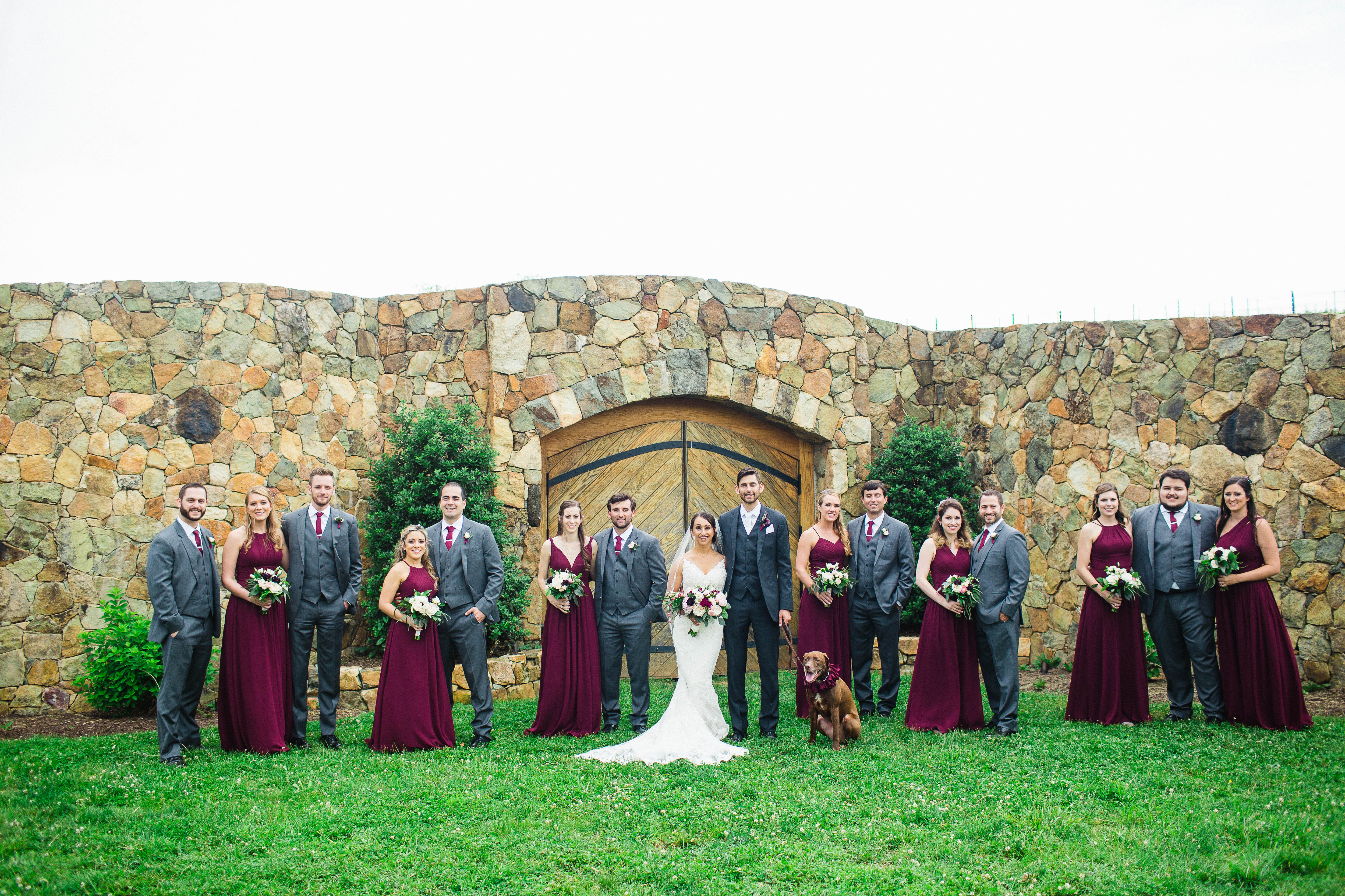 Stone Towner Winery Wedding – Burgundy Bridesmaids | Izzy Hudgins Photography