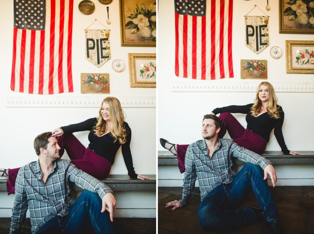 Engagement shoot in Back In The Day Bakery – Savannah engagement photographer – Izzy Hudgins Photography