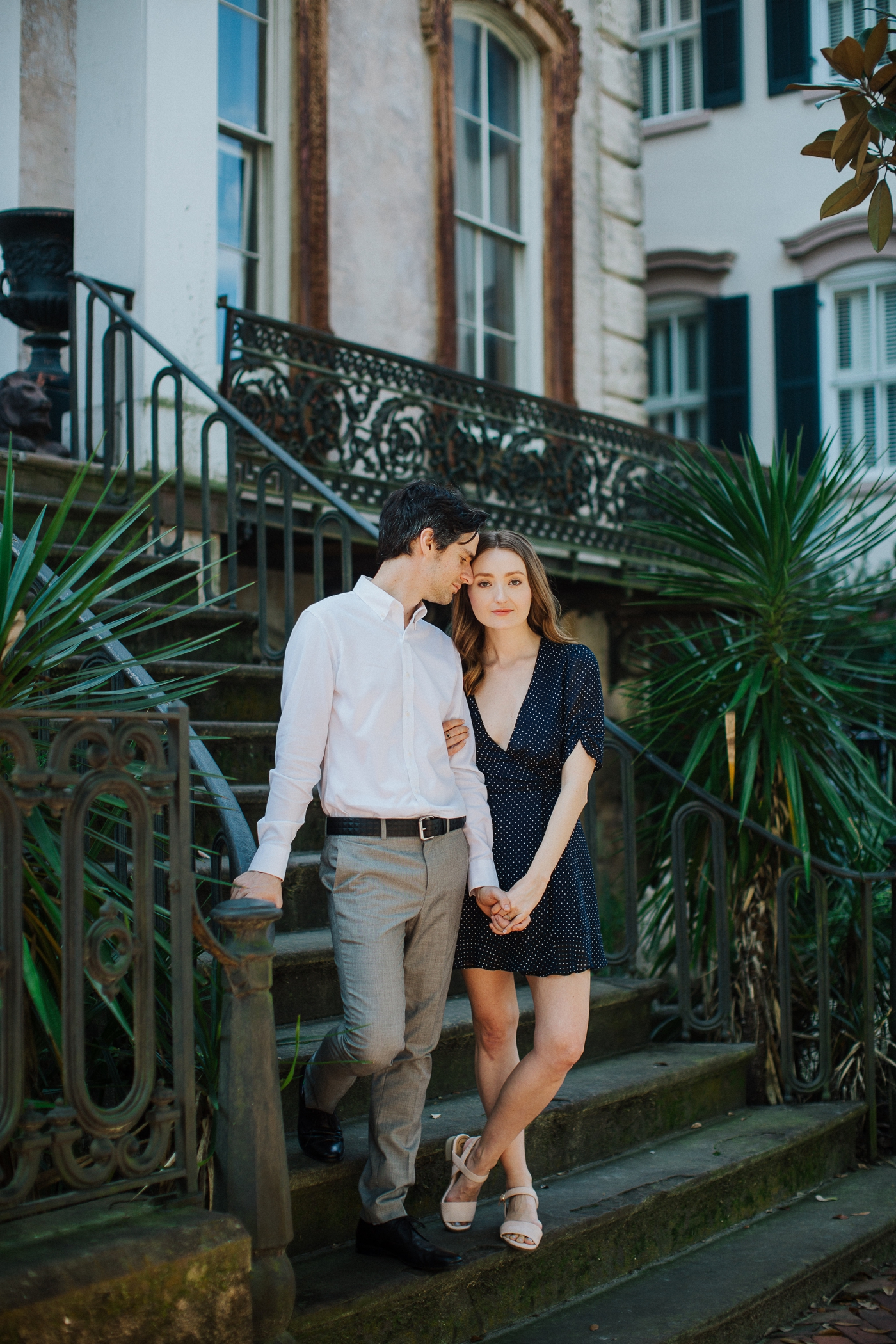 Monica and Tal’s modern and editorial engagement session in Savannah, Georgia