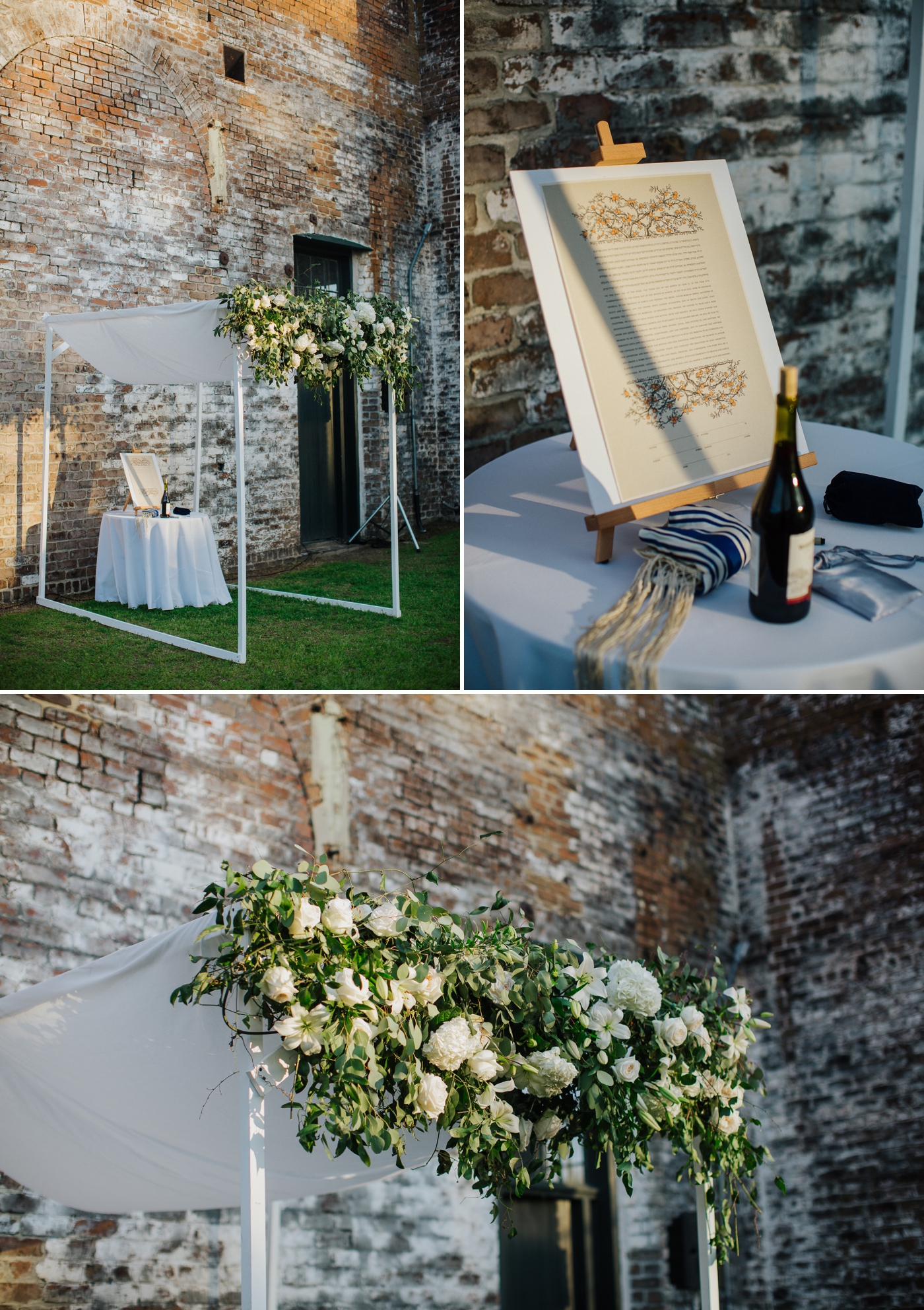 Floral Chuppah by Ivory and Beau at Georgia State Railroad Museum - Izzy Hudgins Photography