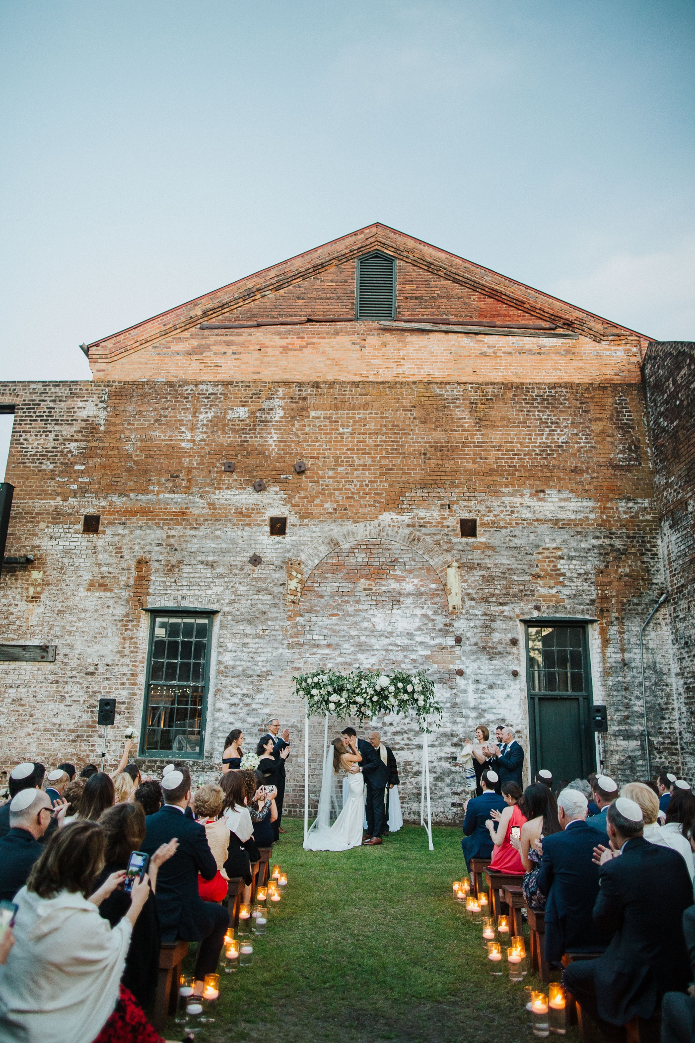 Floral Chuppah by Ivory and Beau at Georgia State Railroad Museum - Izzy Hudgins Photography