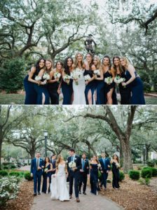 Navy mix and match bridesmaids – Savannah Wedding Photographer – Izzy Hudgins Photography