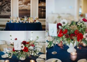 Red, white and blue bouquet - Savannah fall wedding by Izzy Hudgins Photography