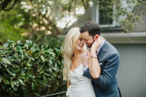 Bride in a cream jumpsuit by Izzy Hudgins Photography