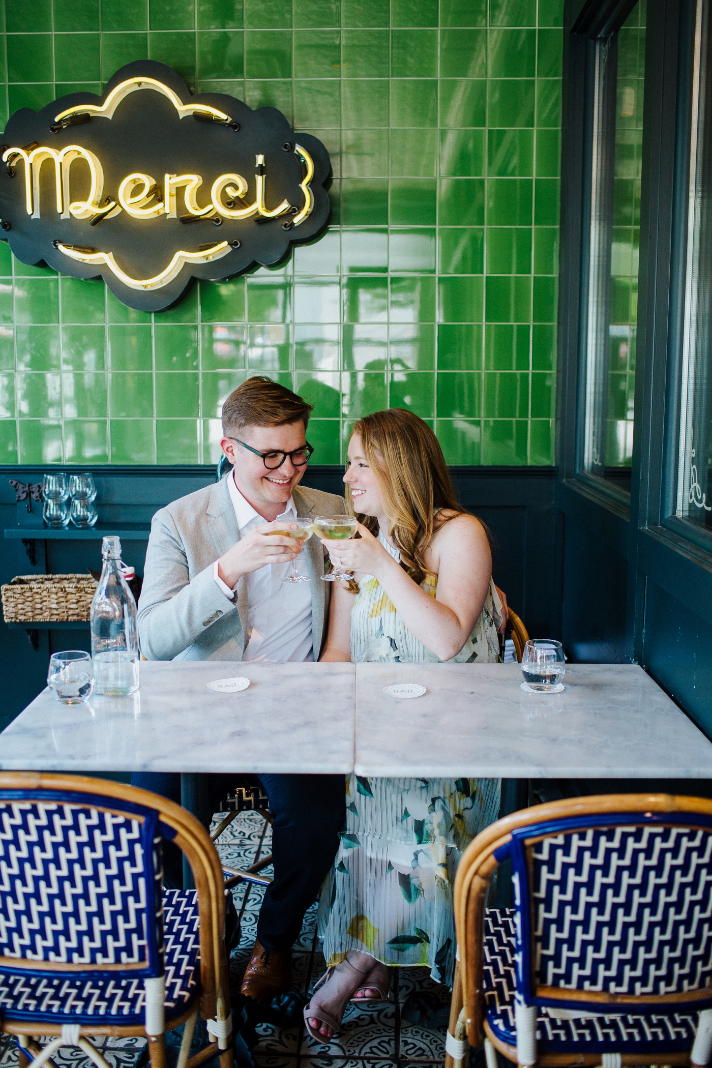 Maddie & Henry’s Engagement Session at The Bread and the Butterfly Café in Atlanta by Izzy & Co.