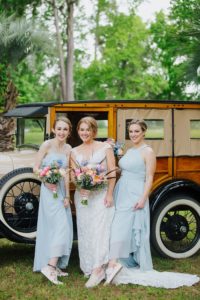 Dusty blue bridesmaids at a spring Kentucky Derby Inspired Wedding - Izzy and Co. Photography