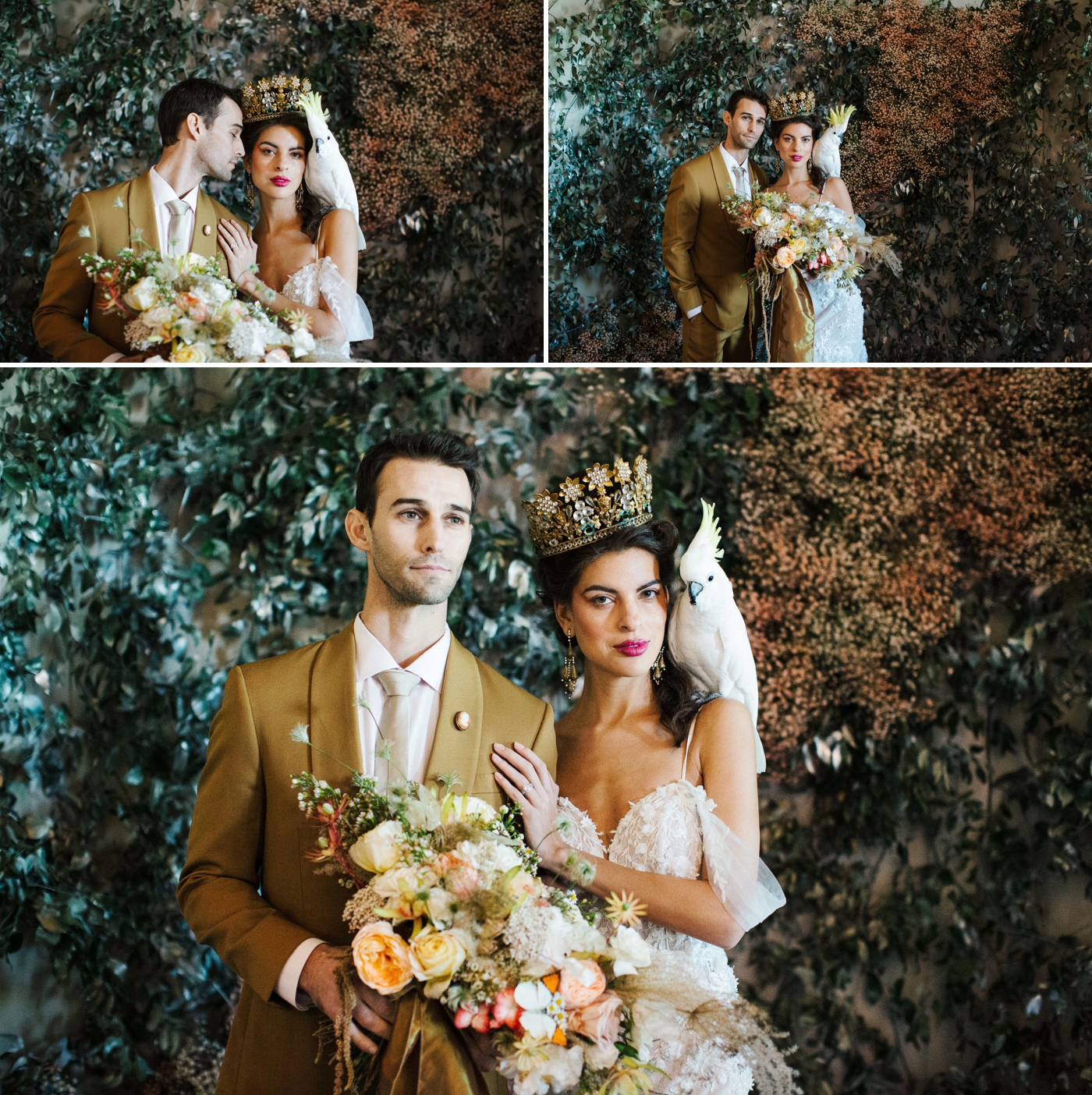 Groom in a Marigold Mustard Tuxedo from The Black Tux | Izzy and Co.