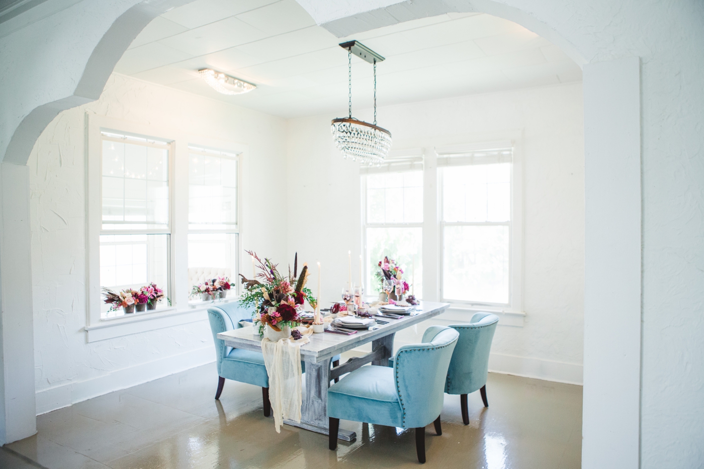 Dusty blue and burgundy Thanksgiving Dinner Inspiration by The Kings Cottage | Izzy + Co.