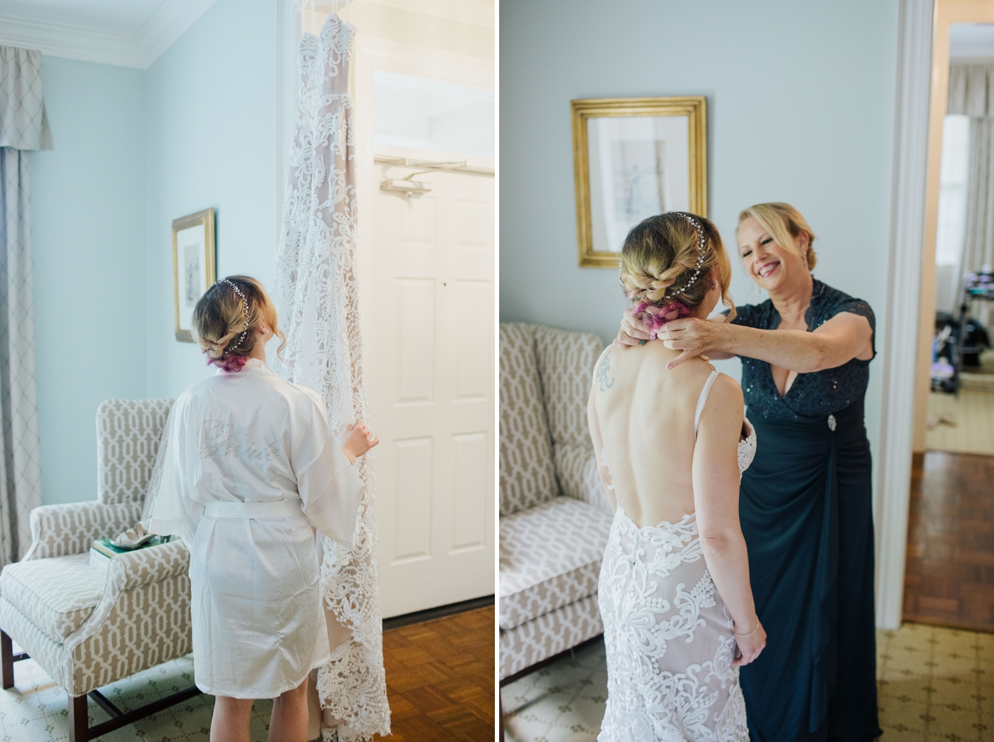 Red and blue summer wedding in Chapel Hill at Fearrington Village | Izzy and Co.