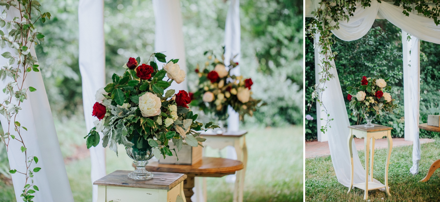 Red and blue summer wedding in Chapel Hill at Fearrington Village | Izzy and Co.