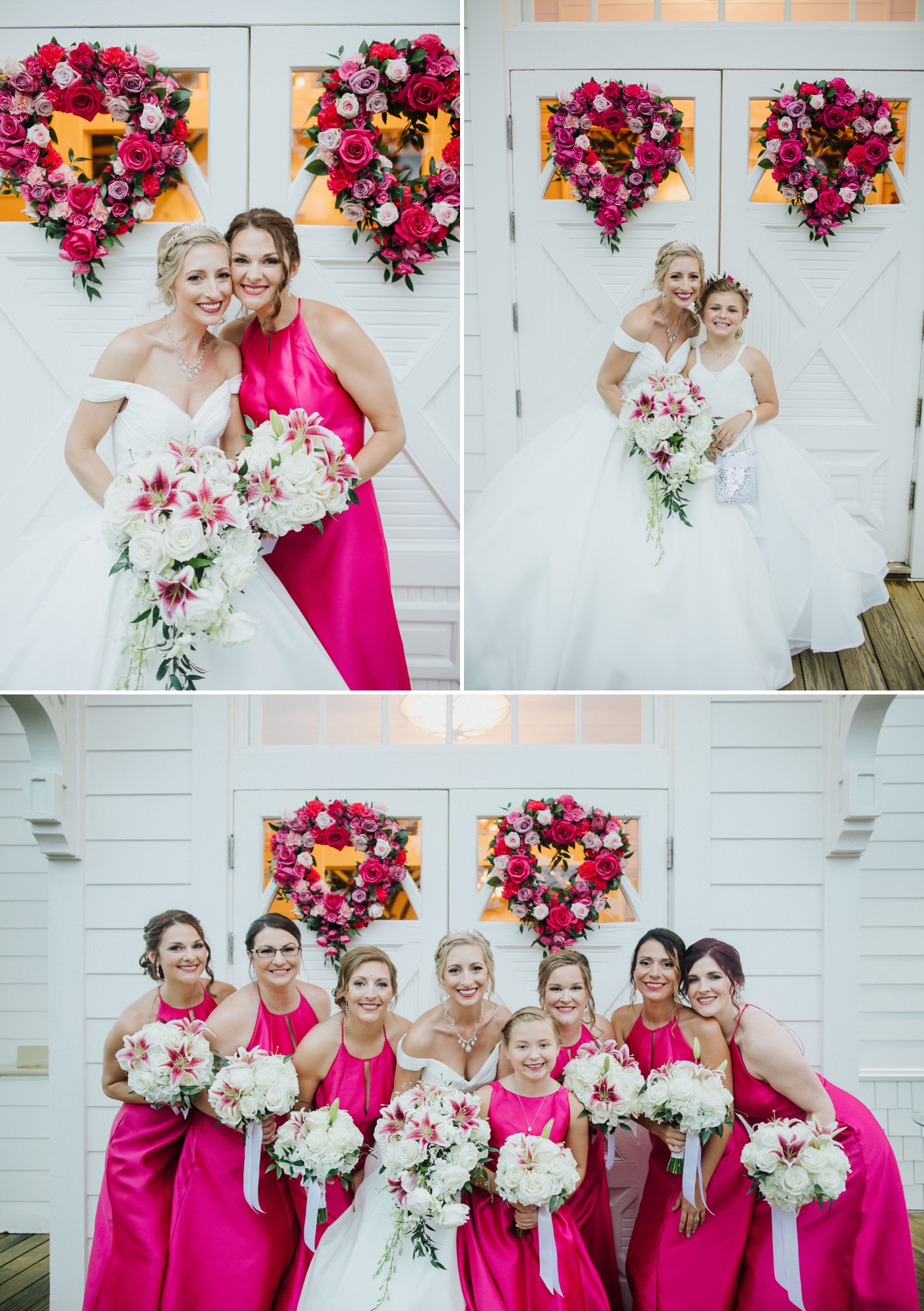 Fuchsia and hot pink bridesmaids
