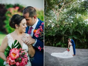 Bride and groom portraits at Moon Palace Resort in Cancun
