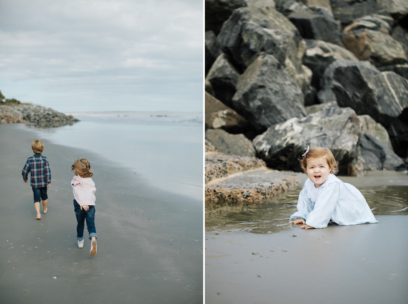 Kids photo session on the beach at Sea Island