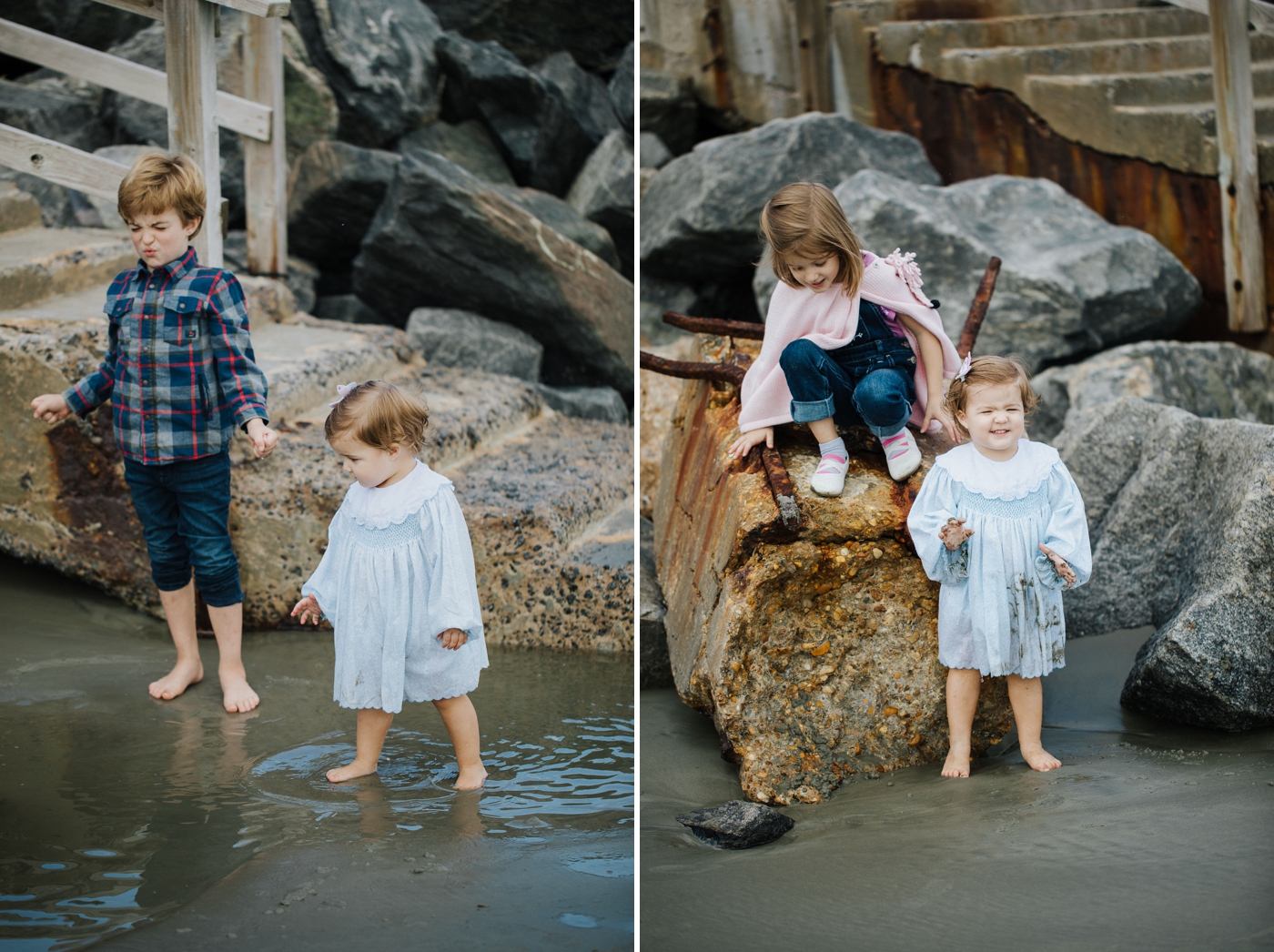 Sunset beach family session with the kids