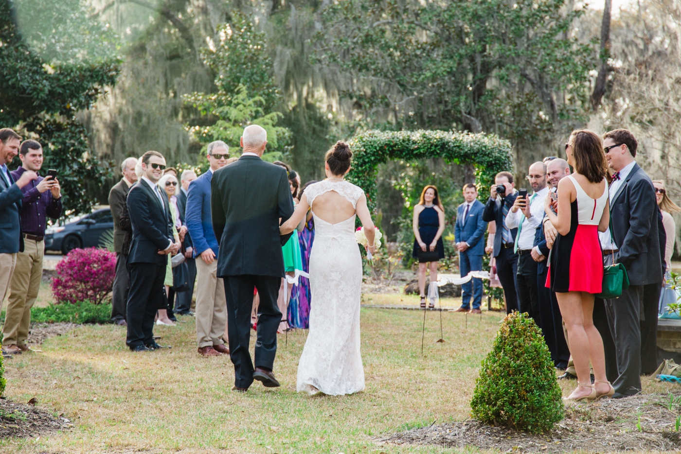 Sally and Carlier’s wedding ceremony at Bonaventure Cemetery