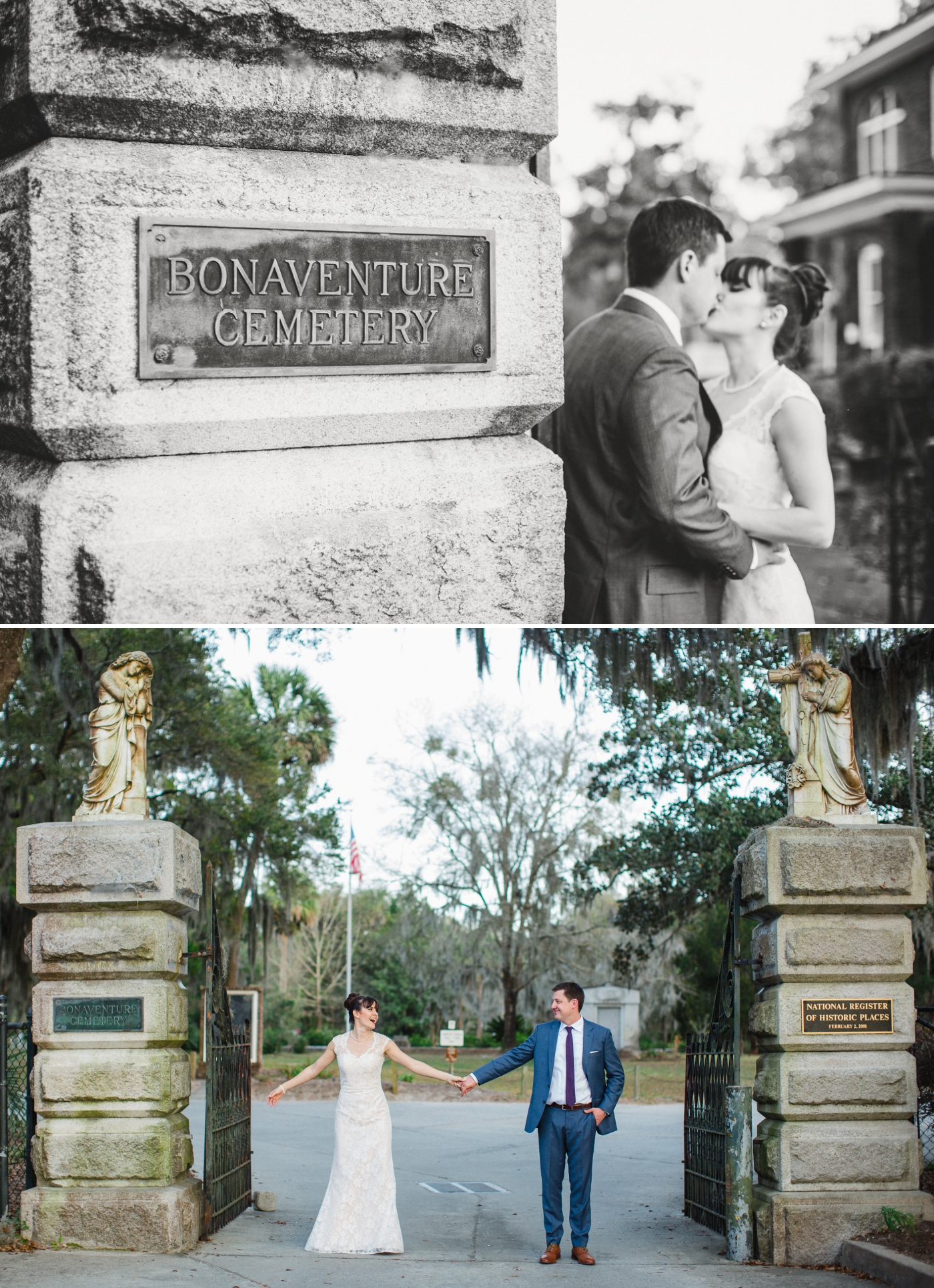 Intimate elopement at Bonaventure Cemetery