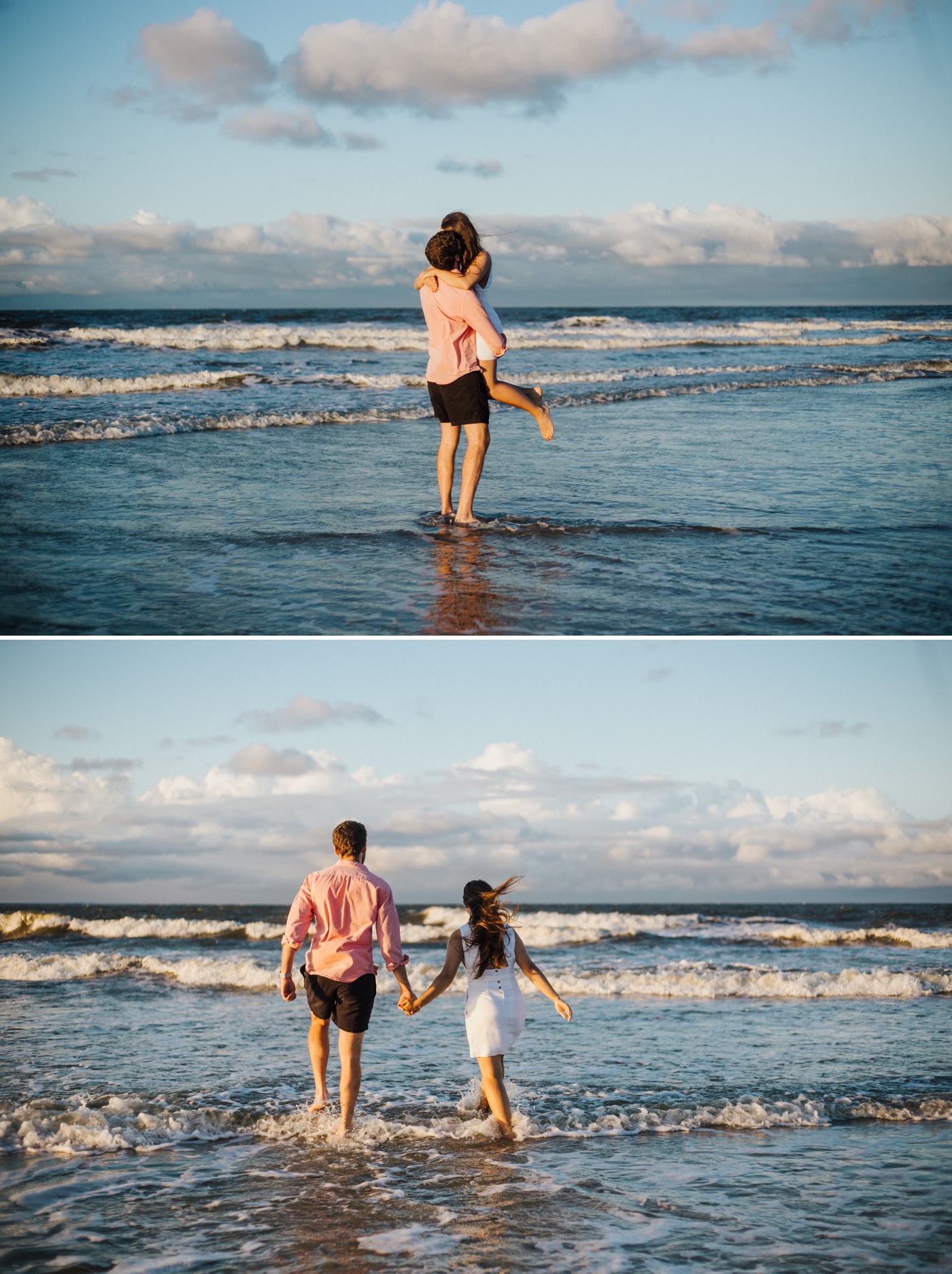 Sunset engagement session on Tybee Island