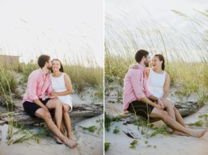 Outdoor engagement session in Savannah, on Tybee Island