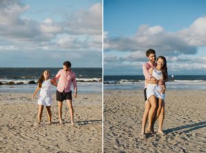 Outdoor engagement session in Savannah, on Tybee Island