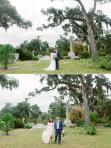 Intimate elopement in Bonaventure Cemetery in Savannah