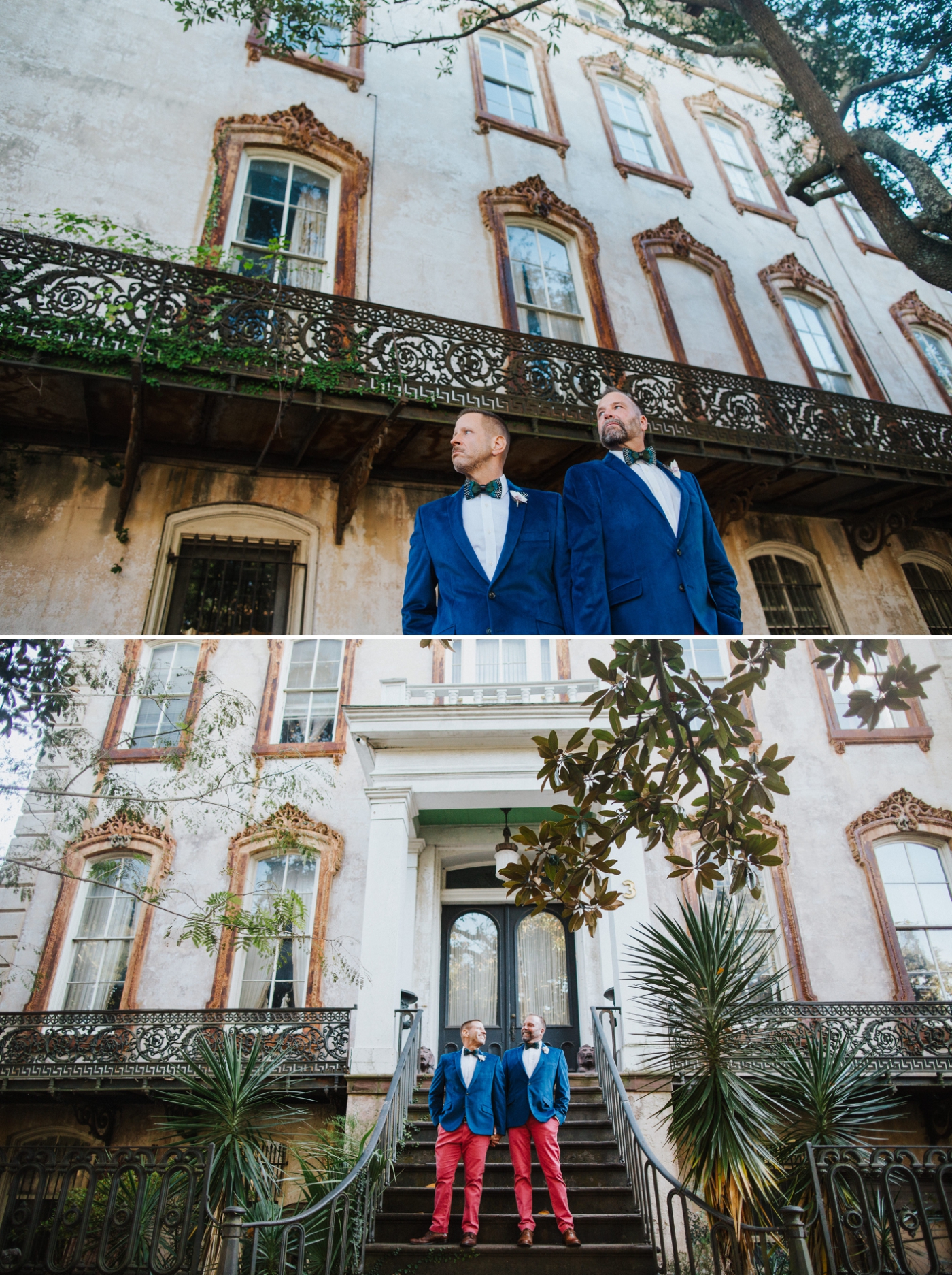 groom portraits in downtown Savannah