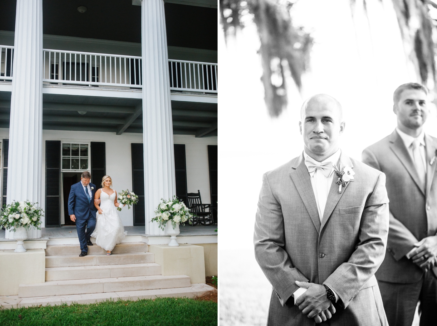 bride and groom portraits for intimate backyard wedding